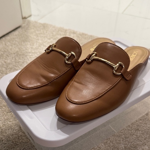 J. Crew Camel Leather Slip-On Sandals - Picture 1 of 4